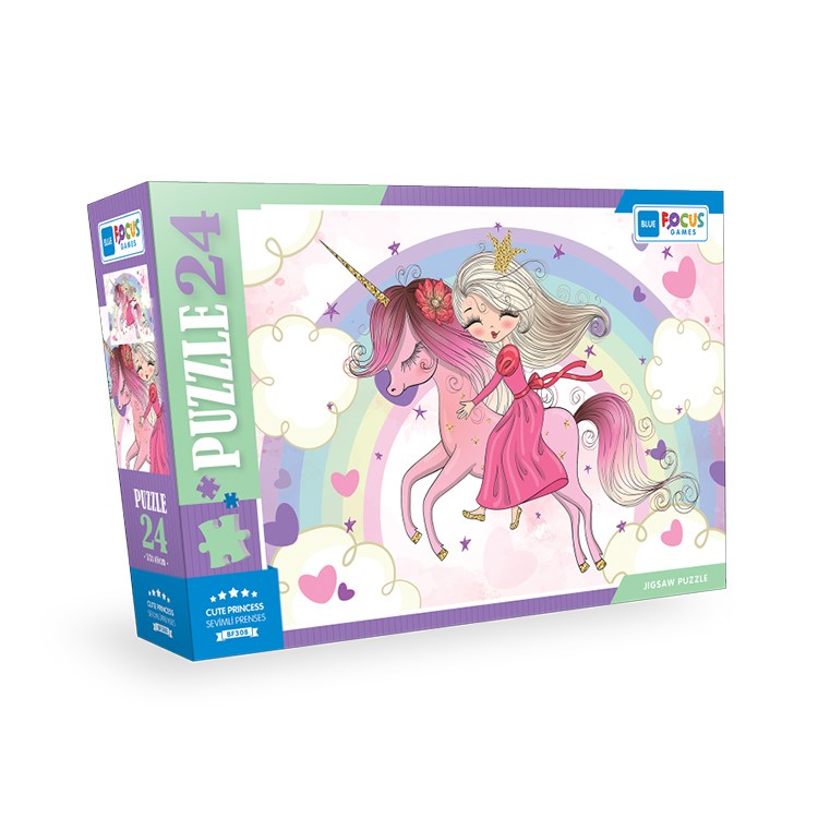 Blue Focus 24 Parça Puzzle Cute Princess - Sevimli Prenses 