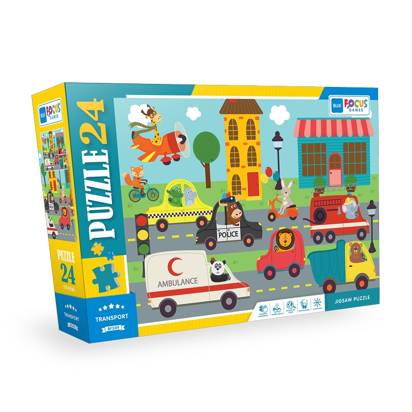 Blue Focus 24 Parça Puzzle Transport- Taşıtlar 