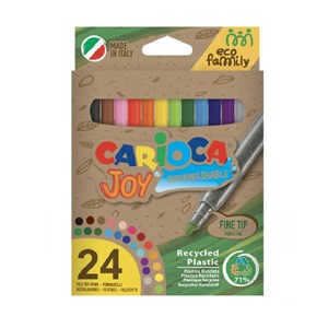 Carioca Ecofamily Joy Süper Yıkanabilir Keçeli Boya Kalemi 24'lü