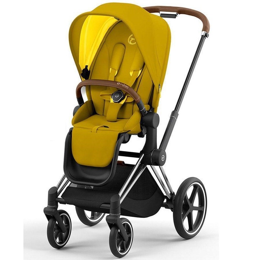 Cybex Priam Bebek Arabası Chrome Brown - Mustard Yellow 