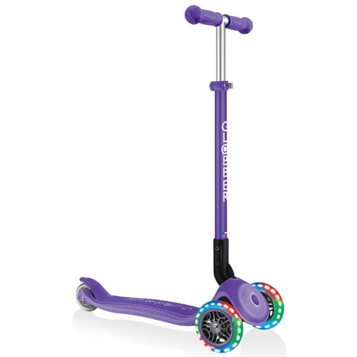 Globber Primo Plus Katlanabilir Işıklı Scooter - Mor 