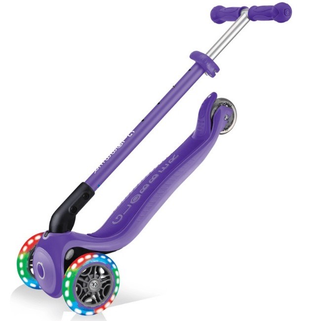 Globber Primo Plus Katlanabilir Işıklı Scooter - Mor 