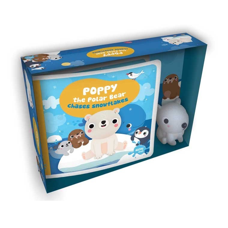 My First Bath Book & Toy: Poppy the Polar Bear Chases Snowflakes Eğitici Kitap 