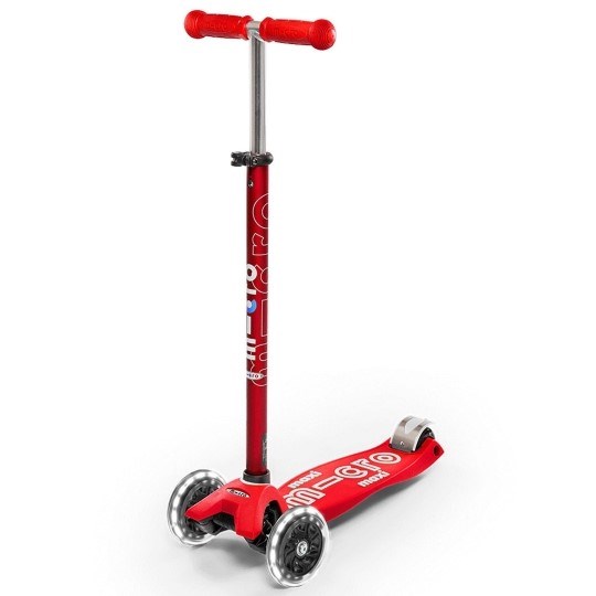 Micro Maxi Micro Deluxe LED 3 Tekerlekli Scooter Kırmızı 