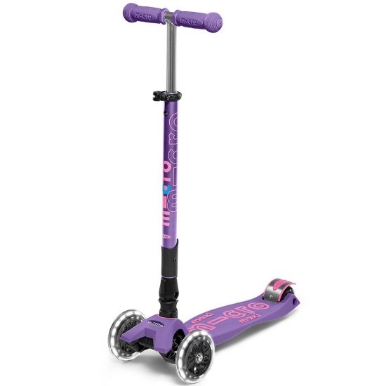 Micro Maxi Micro Deluxe LED Katlanabilir 3 Tekerlekli Scooter Mor 