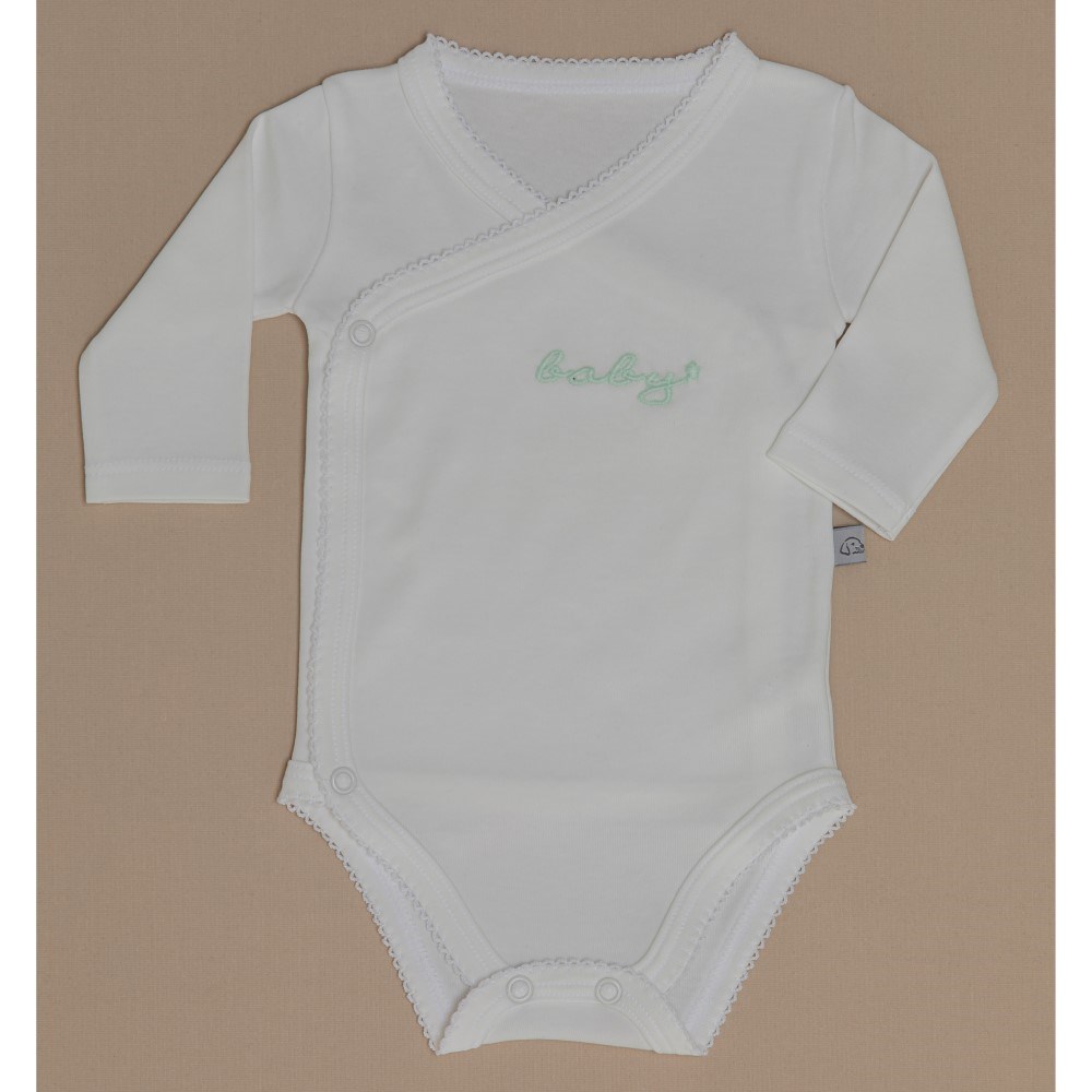 Mayys Baby Organik Unisex Uzun Kollu Zarf Zıbın 3'lü Set Beyaz