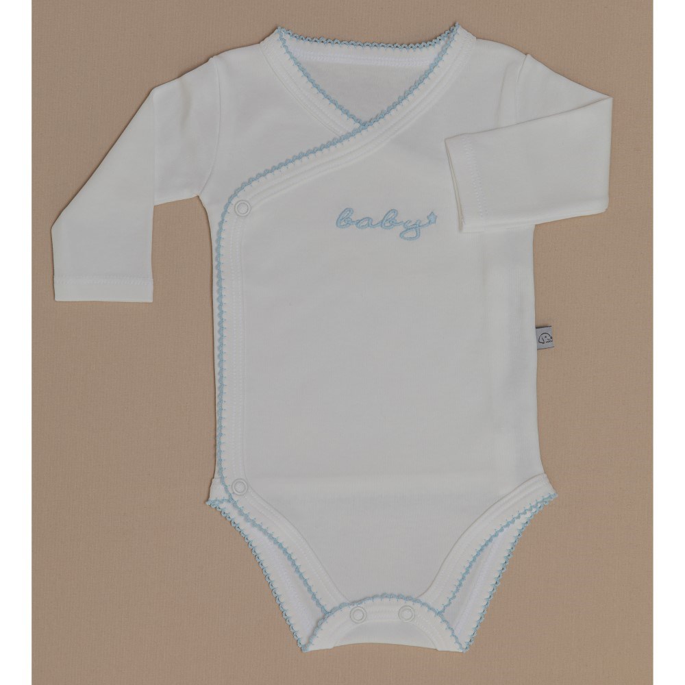 Mayys Baby Organik Unisex Uzun Kollu Zarf Zıbın 3'lü Set Beyaz