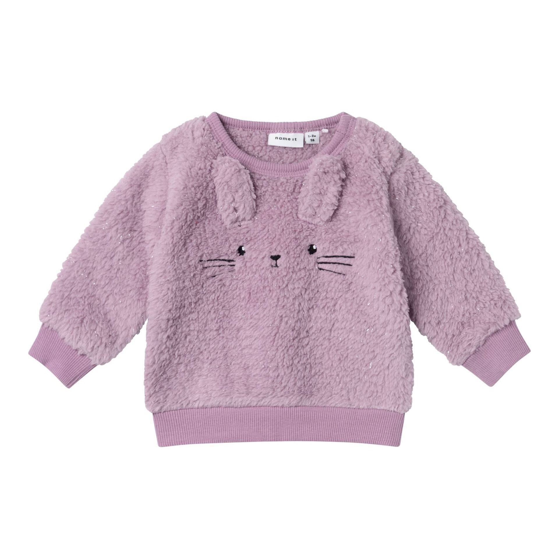 Name It Kışlık Kız Bebek Peluş Sweat Mor