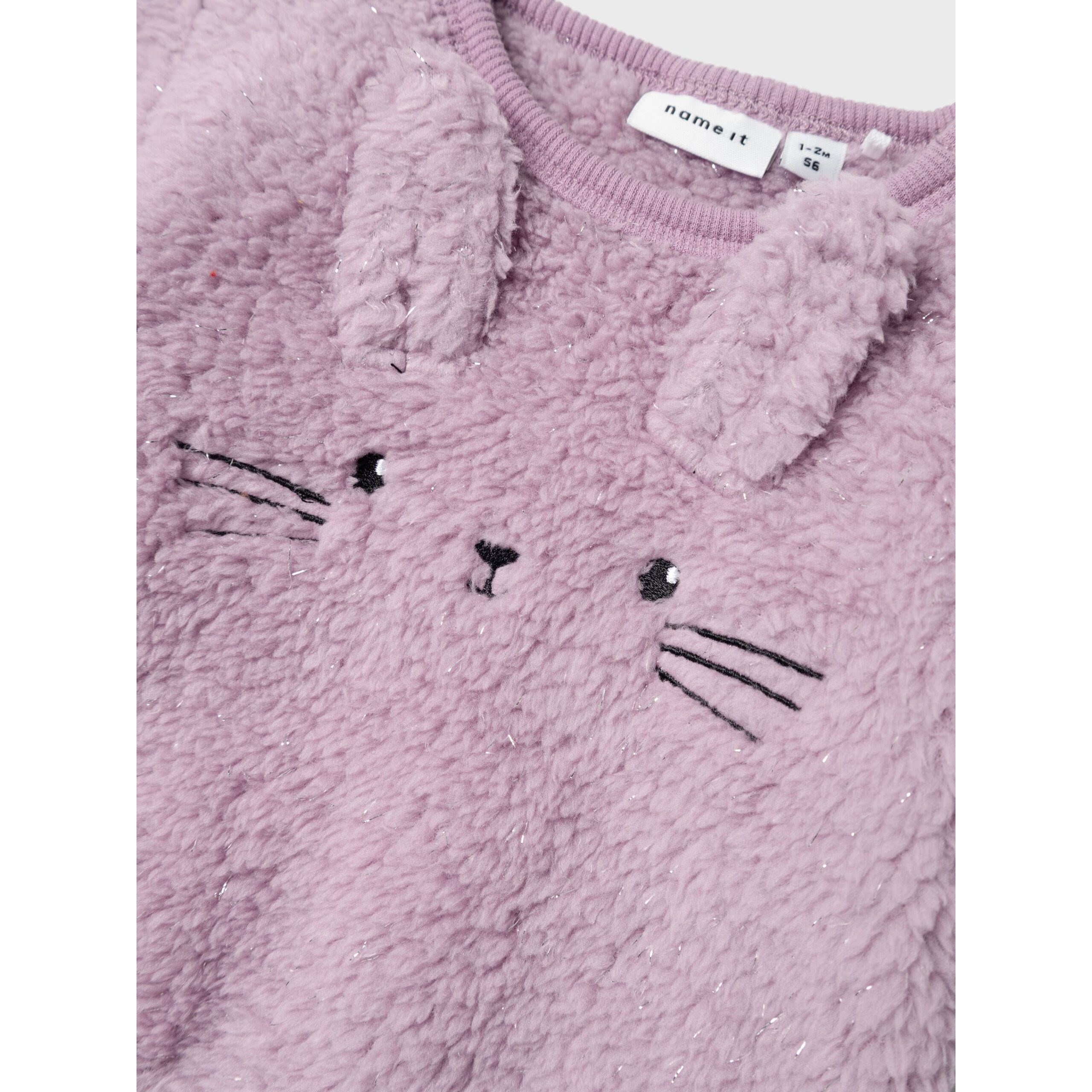 Name It Kışlık Kız Bebek Peluş Sweat Mor