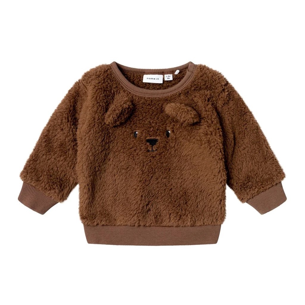 Name It Kışlık Erkek Bebek Peluş Sweat Kahverengi 