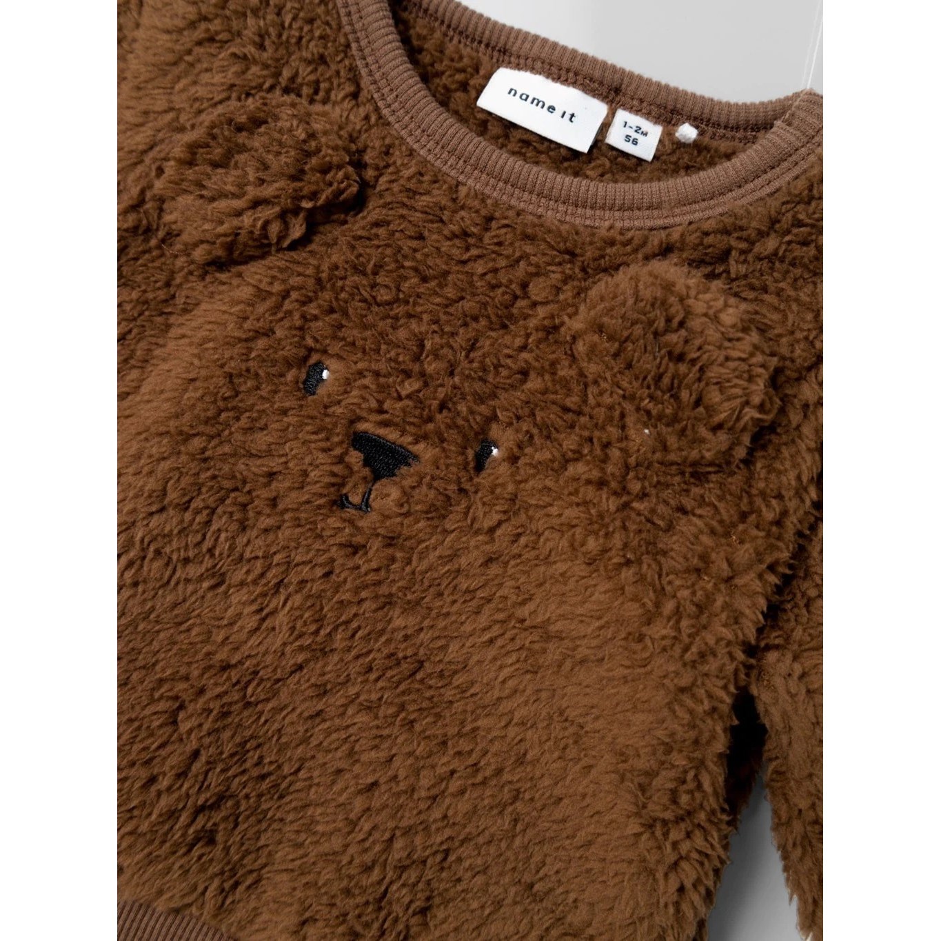 Name It Kışlık Erkek Bebek Peluş Sweat Kahverengi 