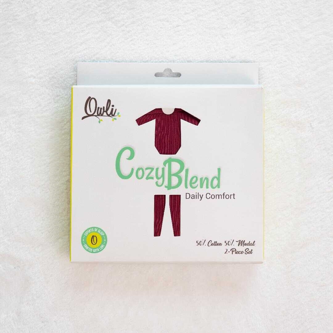 Owli CozyBlend Modal Bebek Zıbın Takım Bordo