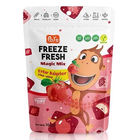 Pol's Freeze Fresh Magic Mix Çilekli Elma Küpleri 16 gr 