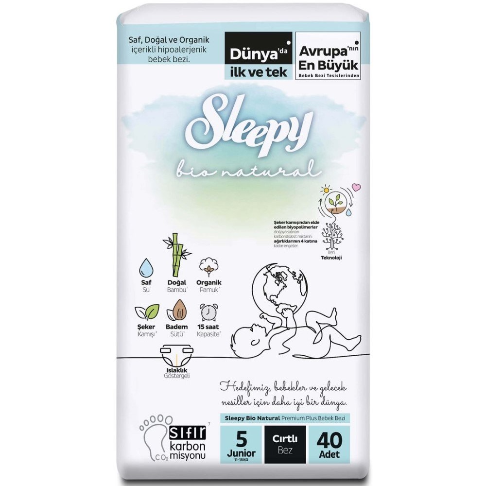 Sleepy Bio Natural No:5 Junior Bebek Bezi 40 Adet 