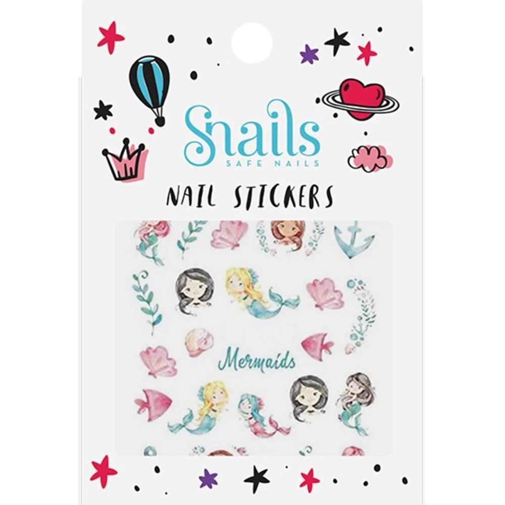 Snails Tırnak Sticker Seti - Mermaids Beyaz