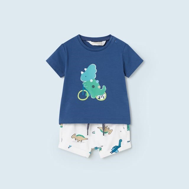 Mayoral Yazlık Erkek Bebek T-shirt Şort Set Koyu Mavi