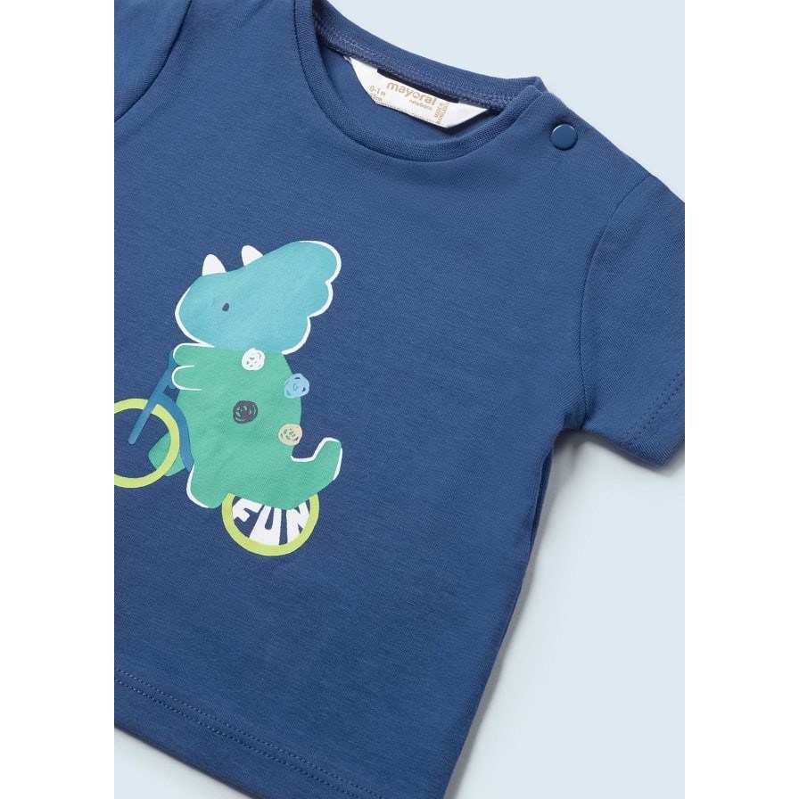 Mayoral Yazlık Erkek Bebek T-shirt Şort Set Koyu Mavi