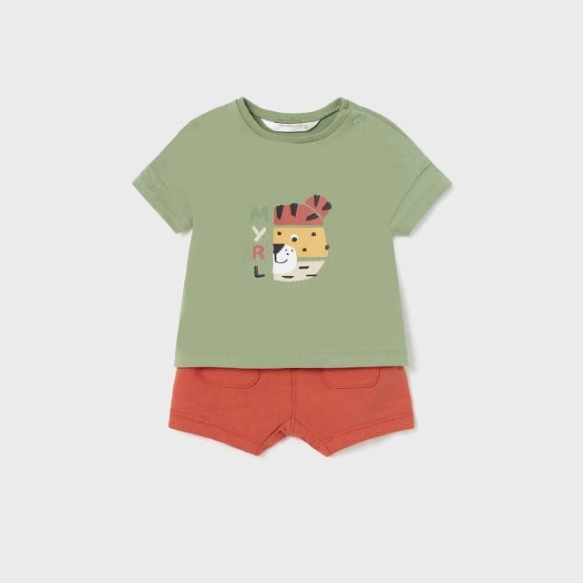 Mayoral Yazlık Erkek Bebek T-shirt Şort 4'lü Set Yeşil