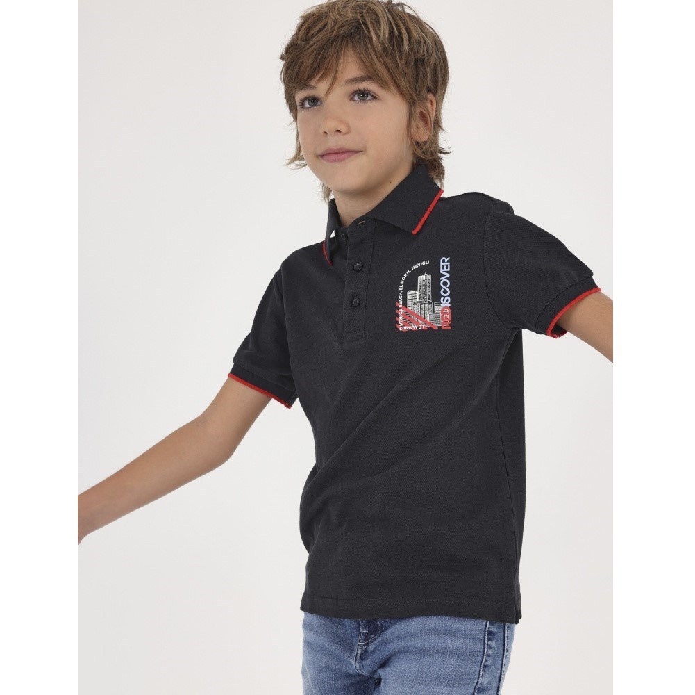 Mayoral Yazlık Erkek Kısa Kol Polo T-shirt Siyah