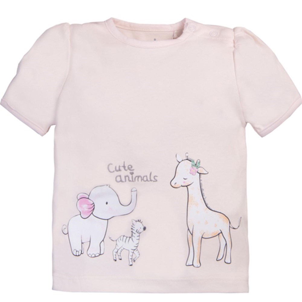 Minycenter Yazlık Kız Bebek T-shirt Pembe