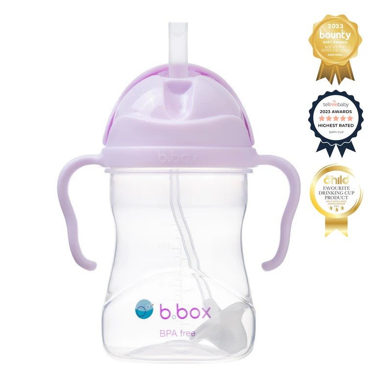 Bbox Tıklama Kilitli Uçlu Damlatmaz Pipetli Alıştırma Bardağıı 240ml +6 Ay Lila 