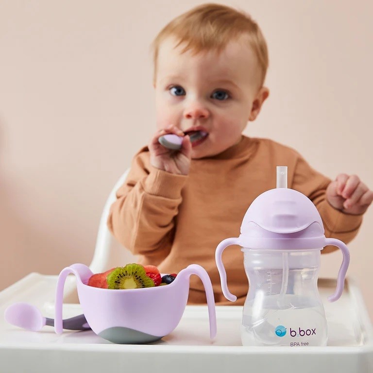 Bbox Tıklama Kilitli Uçlu Damlatmaz Pipetli Alıştırma Bardağıı 240ml +6 Ay Lila 