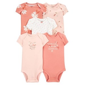 Carters Kız Bebek Kısa Kollu Body 5'li Paket