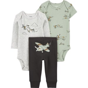 Carters Kışlık Erkek Bebek Body Pantolon Set 3'lü Paket