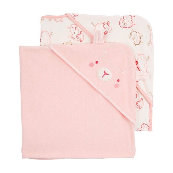 Carters Layette Kız Bebek 2'li Banyo Havlusu Pembe