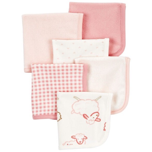 Carters Kız Bebek Omuz Örtüsü 6'lı Paket Pembe 