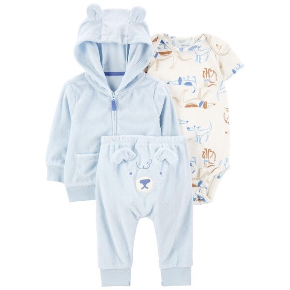 Carters Kışlık Erkek Bebek 3'lü Eşofman Set Mavi