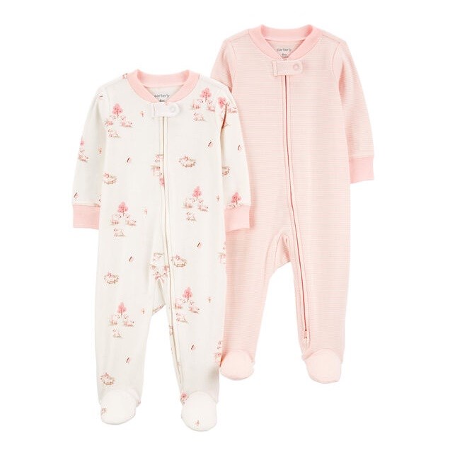 Carters Kışlık Kız Bebek Tulum 2'li Paket Pembe