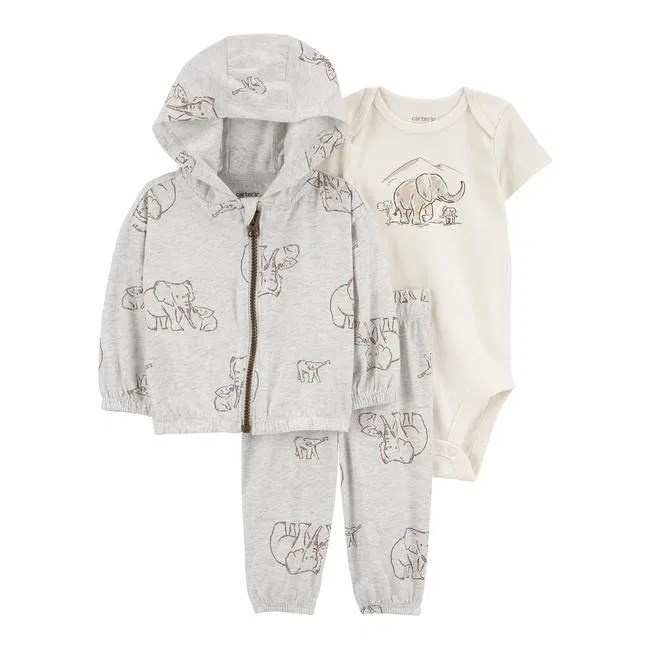 Carters Kışlık Bebek 3'lü Eşofman Set Gri