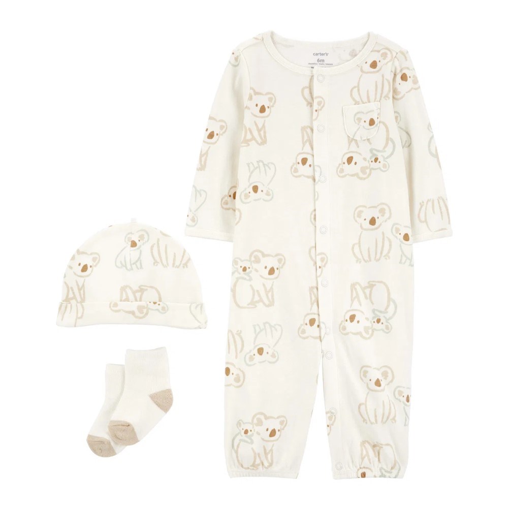 Carter’s Layette Bebek Tulum Set 3'lü Paket Krem