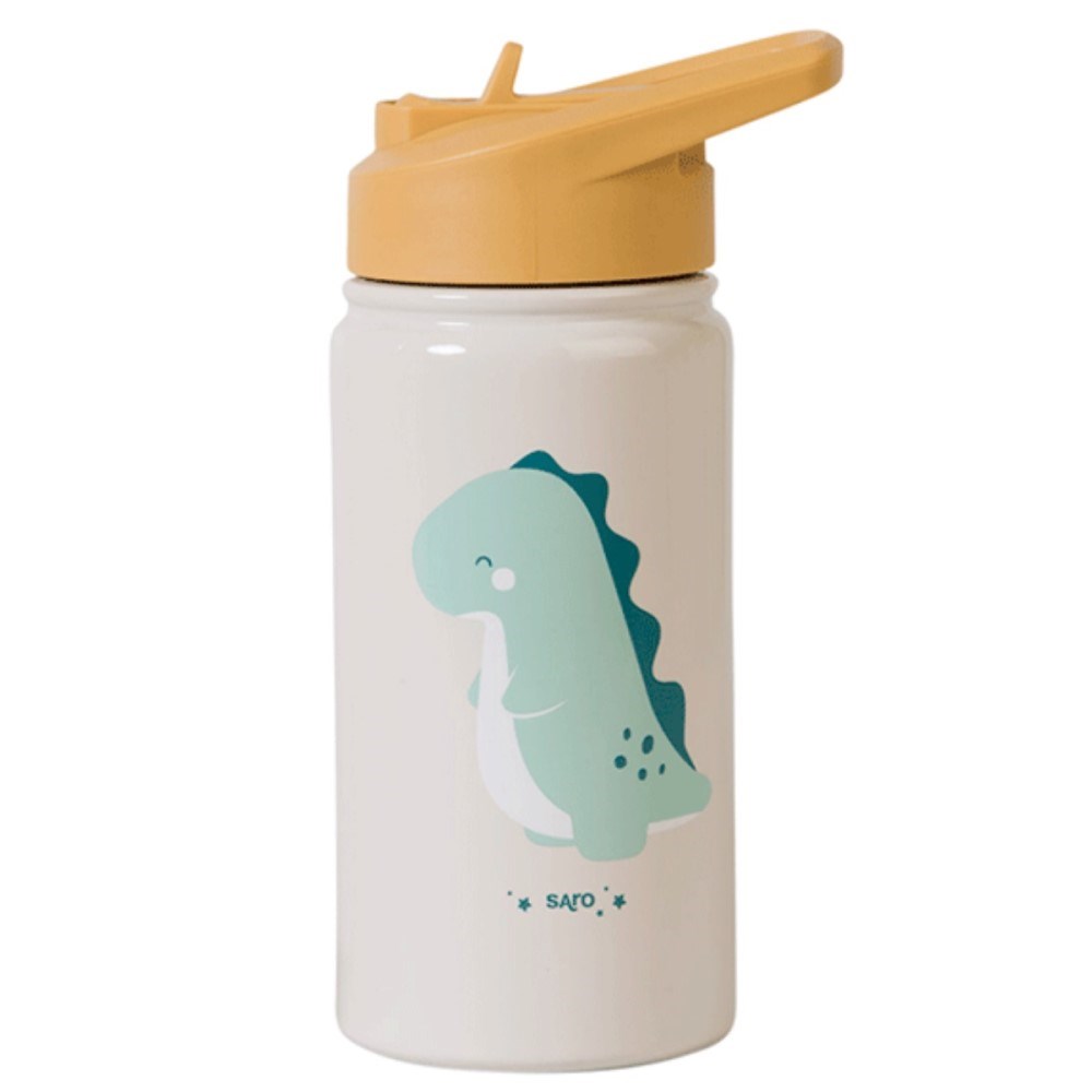 Saro Paslanmaz Çelik Pipetli Matara 350 ml - Happy Dino 