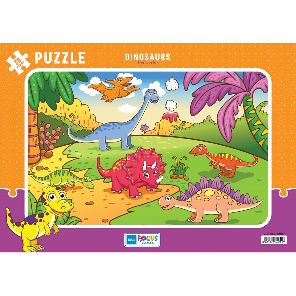 Blue Focus 30 Parça Puzzle Dınosaurs - Dinozorlar 