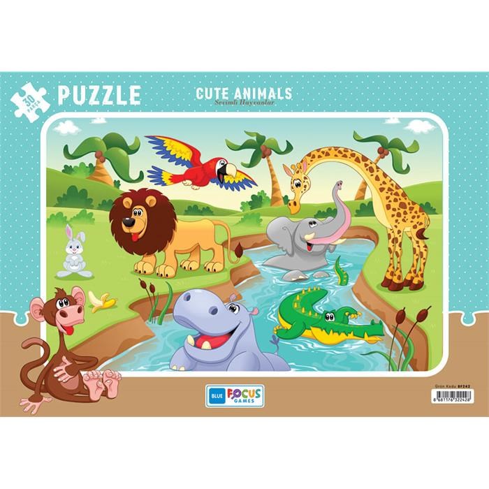 Blue Focus 30 Parça Puzzle Cute Animals – Sevimli Hayvanlar 