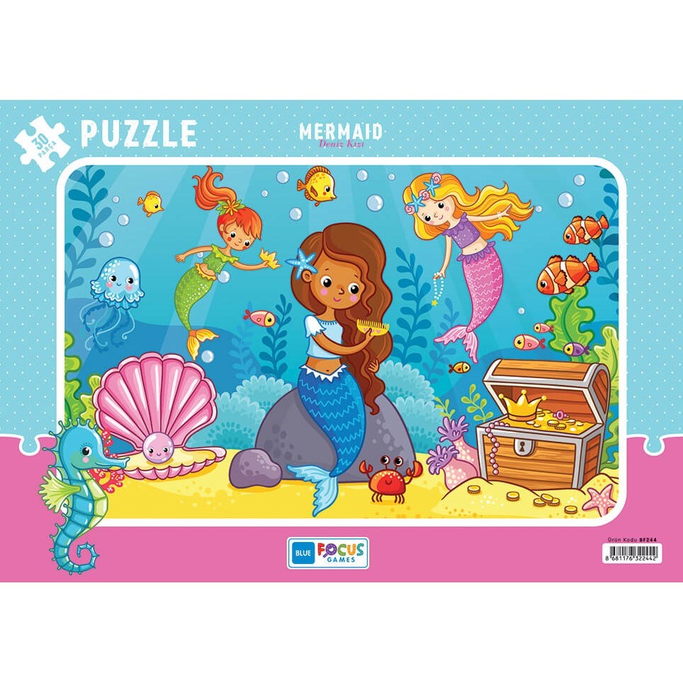 Blue Focus 30 Parça Puzzle Mermaid – Deniz Kızı 