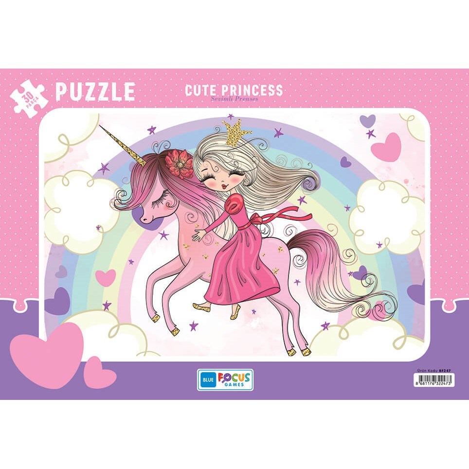 Blue Focus 30 Parça Puzzle Cute Princess – Sevimli Prenses 