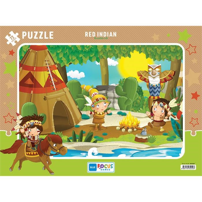 Blue Focus 72 Parça Puzzle - Kızılderili 