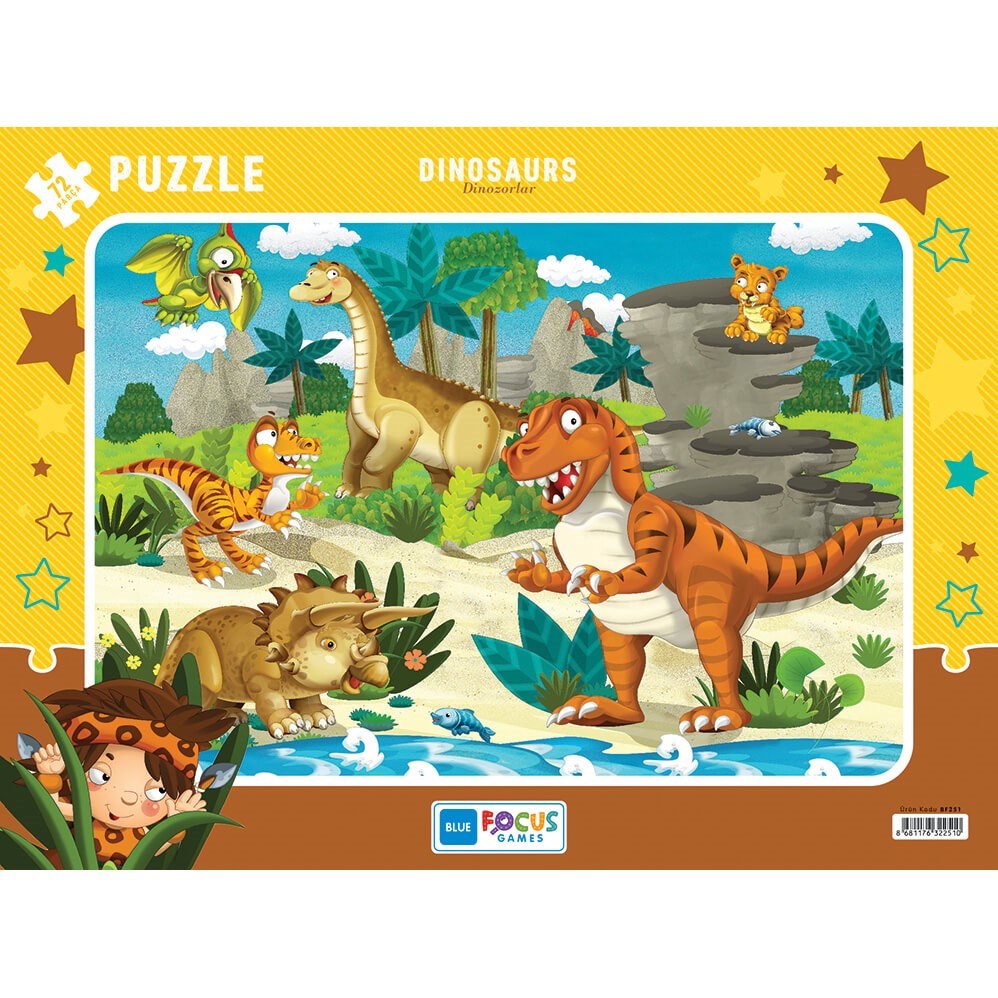 Blue Focus 72 Parça Puzzle - Dinozorlar 