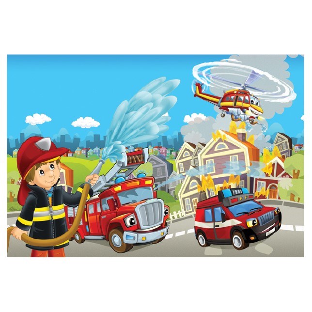 Blue Focus 50 Parça Puzzle Fireman - İtfaiyeci 