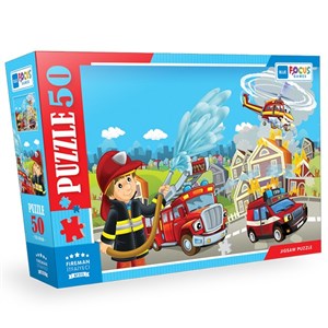 Blue Focus 50 Parça Puzzle Fireman - İtfaiyeci