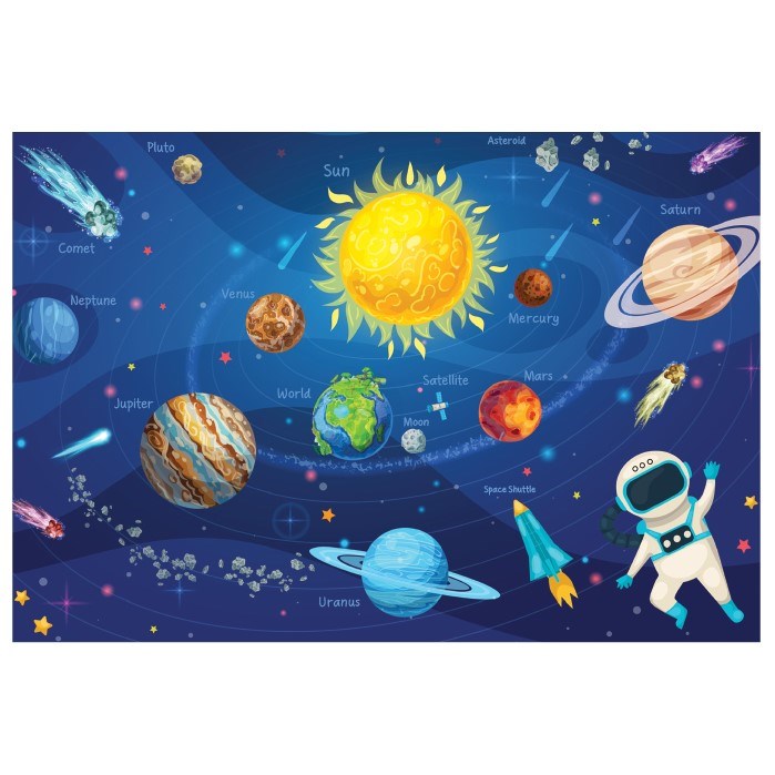 Blue Focus 100 Parça Puzzle Planets - Gezegenler 