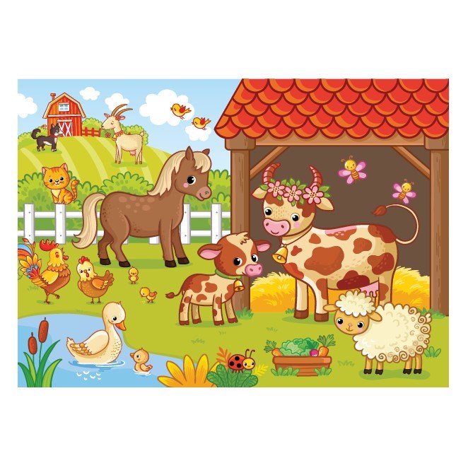 Blue Focus 24 Parça Yer Puzzle Farm Animals – Çiftlik Hayvanları 