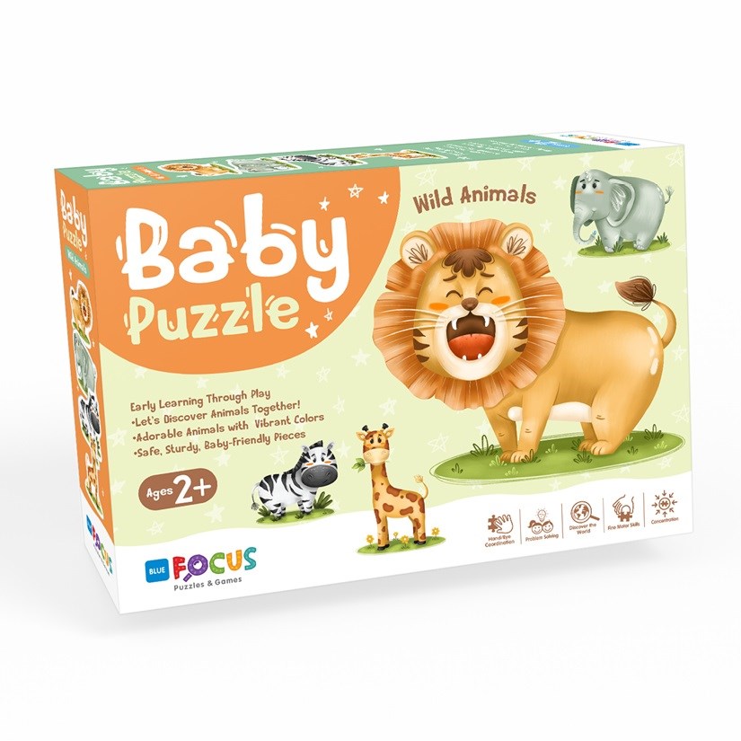 Blue Focus Baby Puzzle Vahşi Hayvanlar +2 Yaş 