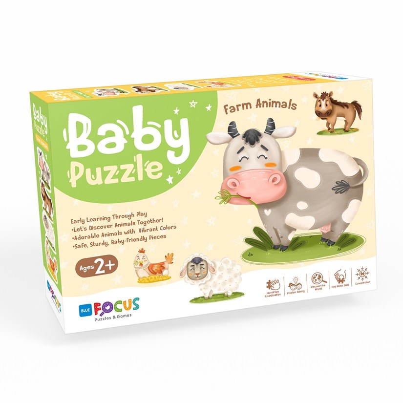 Blue Focus Baby Puzzle Çiftlik Hayvanları +2 Yaş 