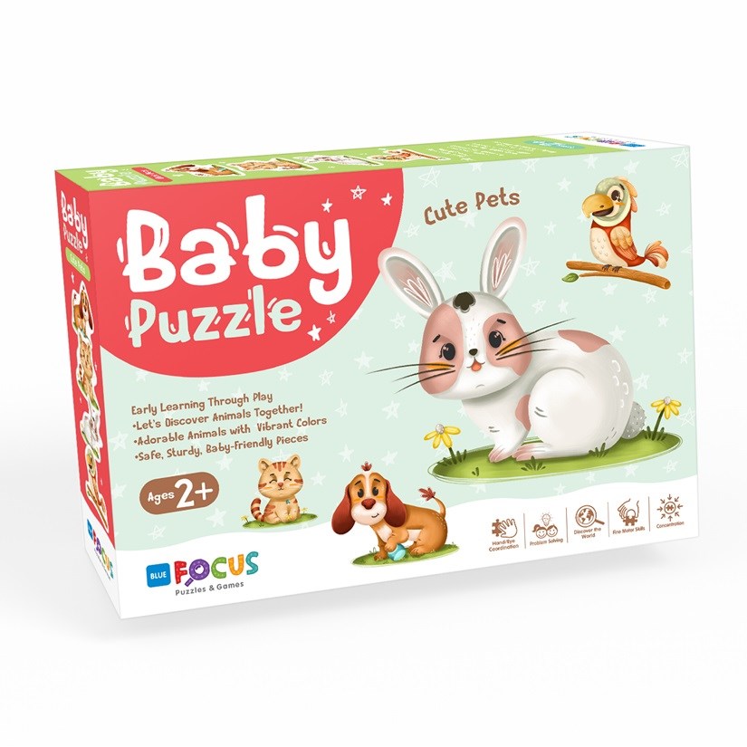 Blue Focus Baby Puzzle Evcil Hayvanlar +2 Yaş 