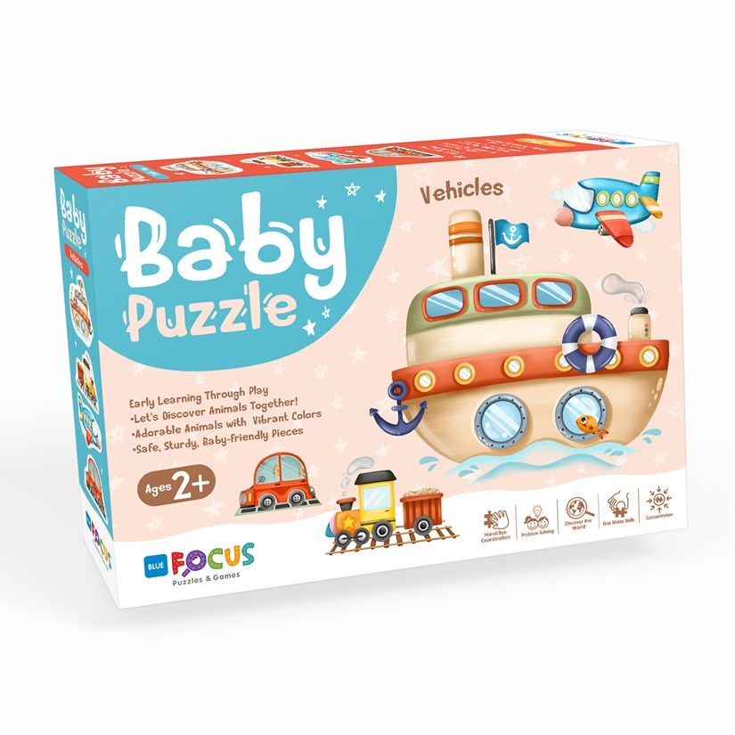 Blue Focus Baby Puzzle Taşıtlar +2 Yaş 