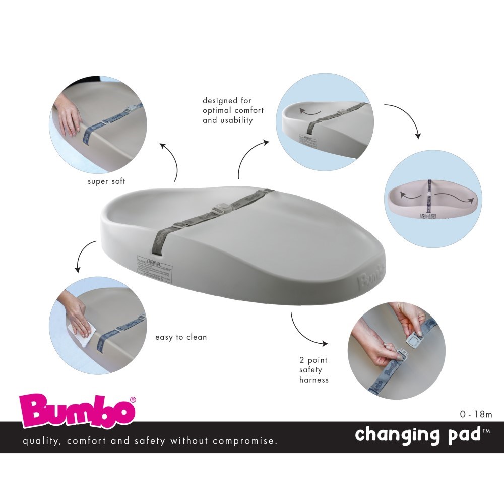 Bumbo Changing Pad Alt Değiştirme Pedi Cool Grey 